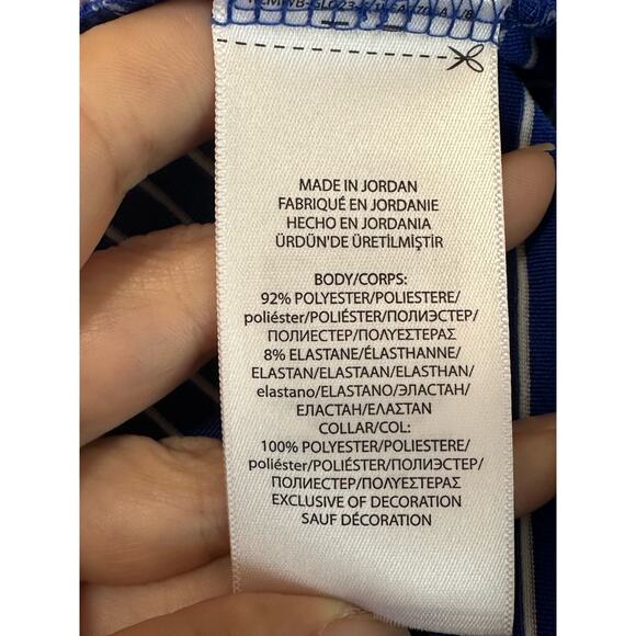 Polo Ralph Lauren kids blue white striped short sleeves polo shirt size L - Picture 4 of 8